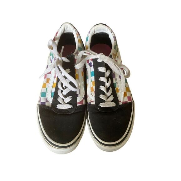Vans off the wall old skool rainbow, checkered sneakers size 5 - Picture 3 of 7